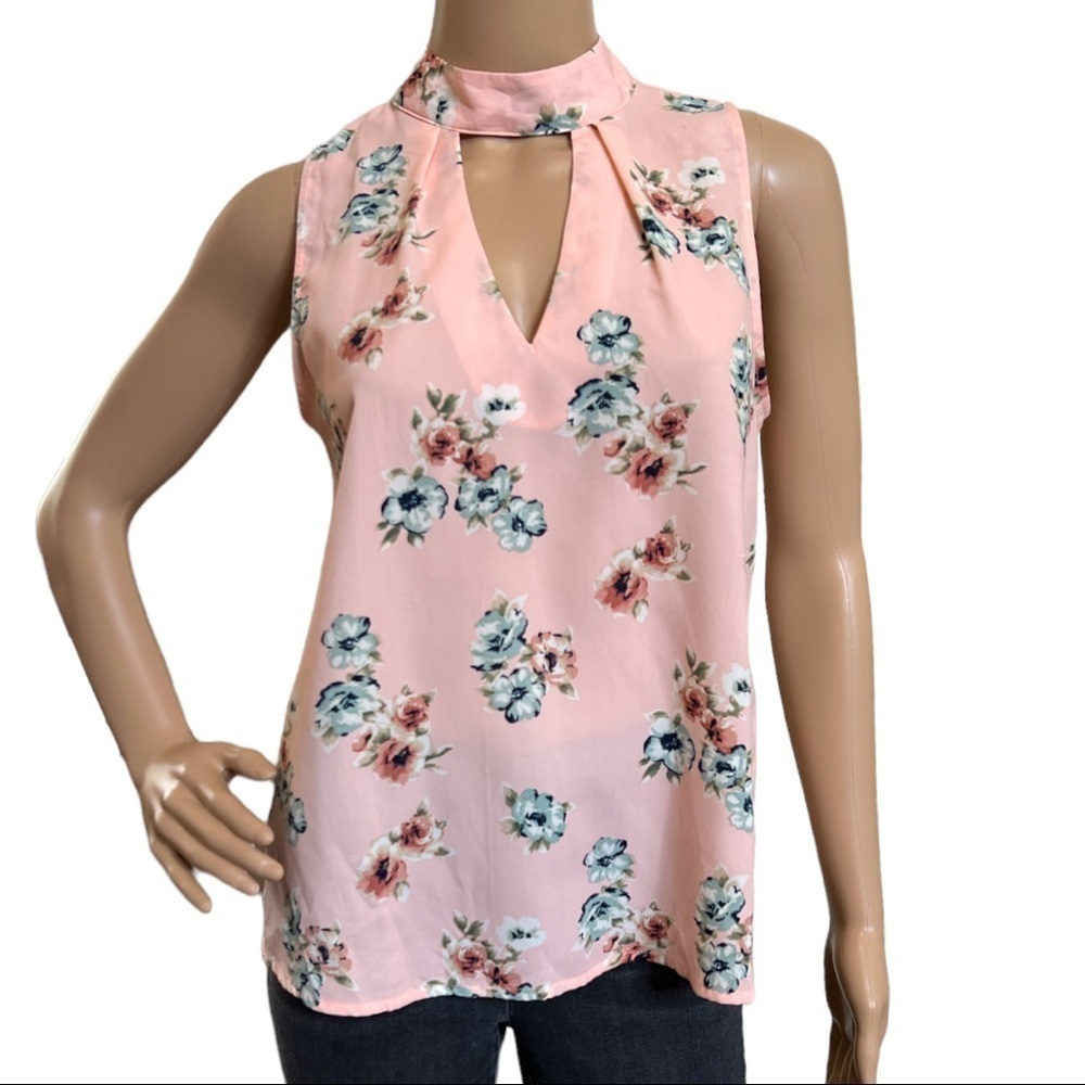E Hanger M Women’s Pink Floral Summer Casual Sleeveless Top Size S